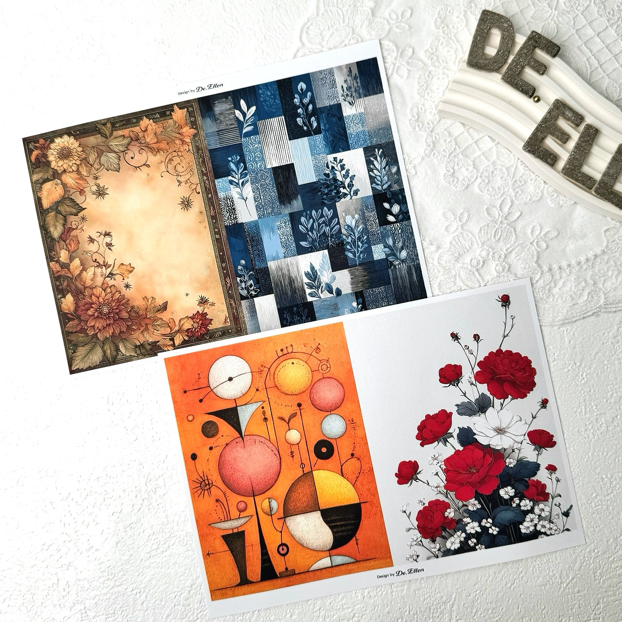 Set of Background Paper Sticker no.1 - ( Z788 ~ Z793 ) 각 1매