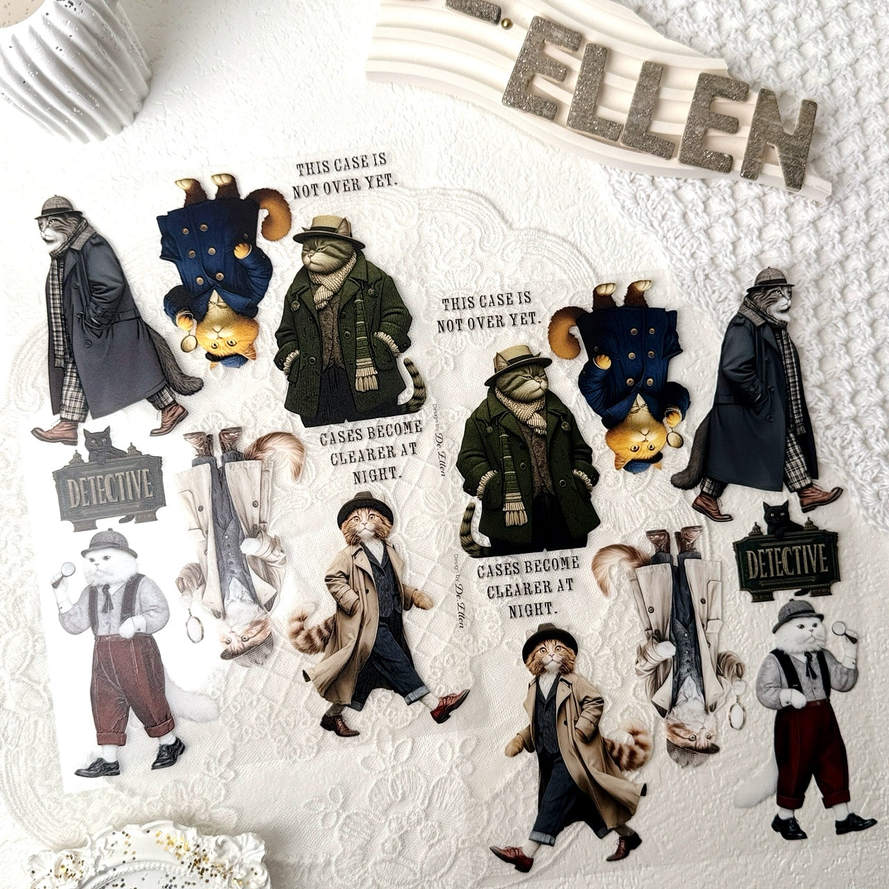 [Glossy PET] Detective Cat - Character
