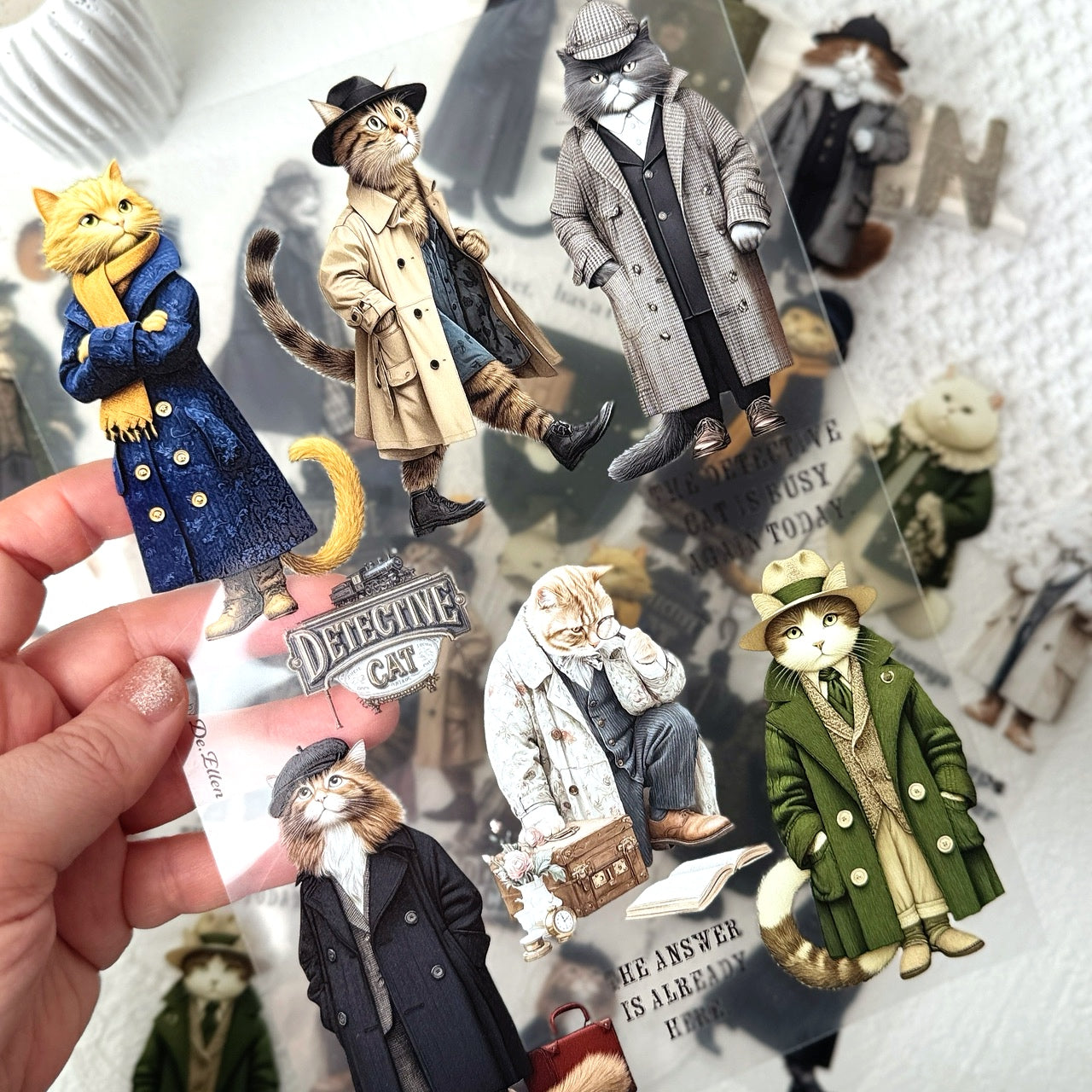 [Glossy PET] Detective Cat - Character
