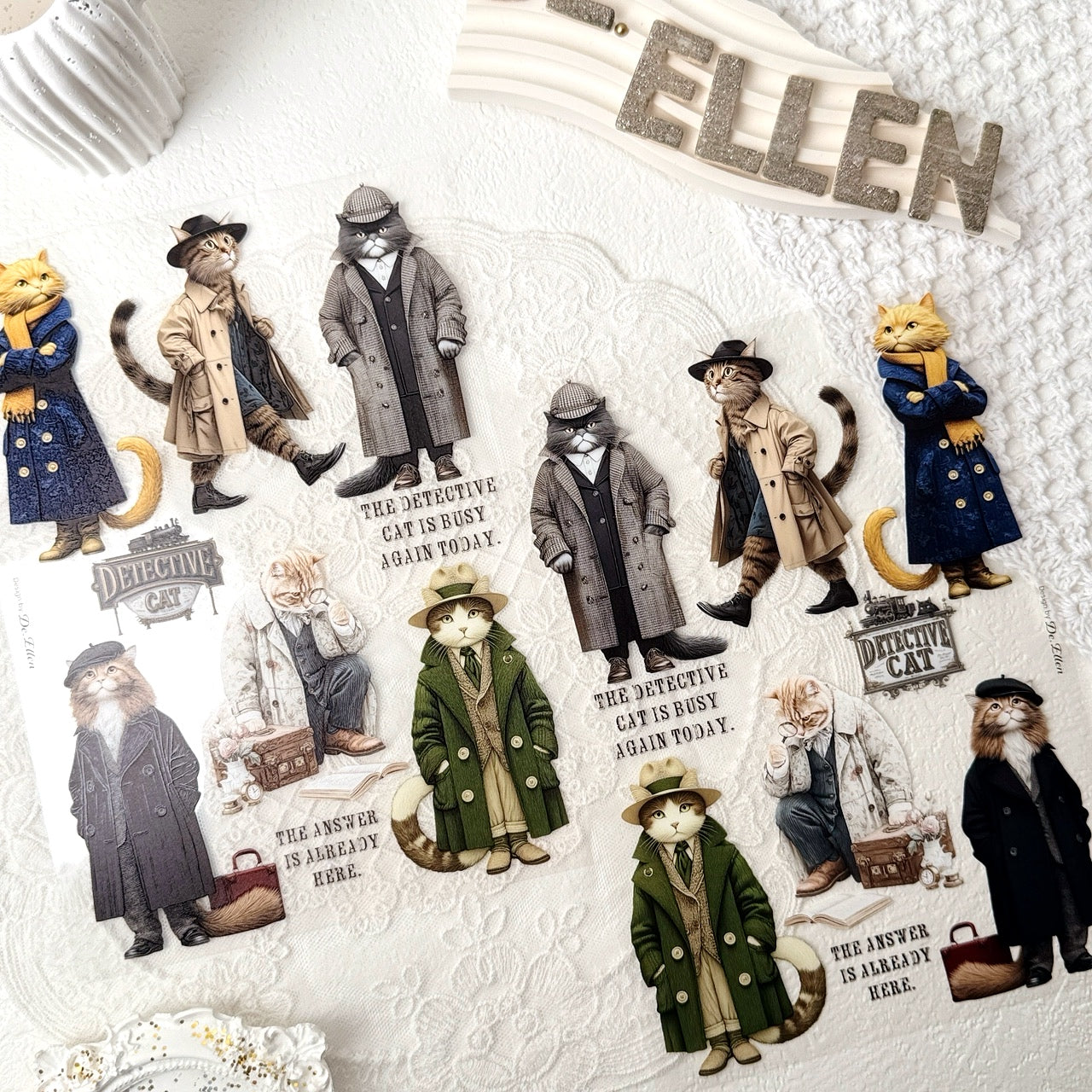 [Glossy PET] Detective Cat - Character
