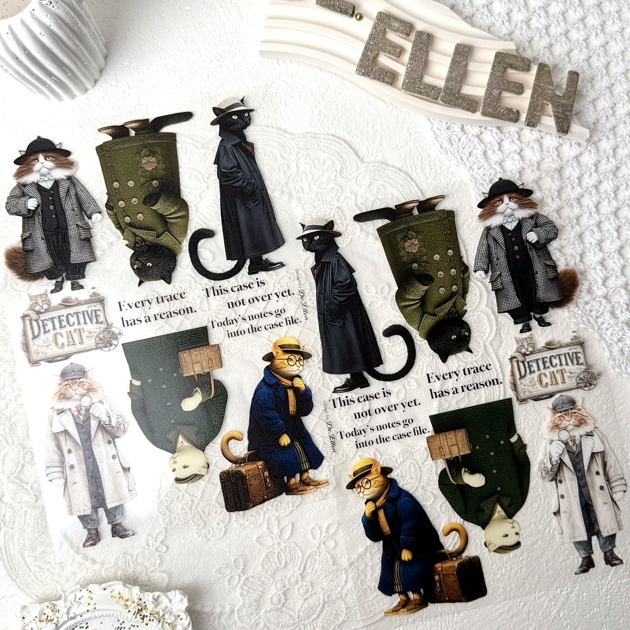 [Glossy PET] Detective Cat - Character